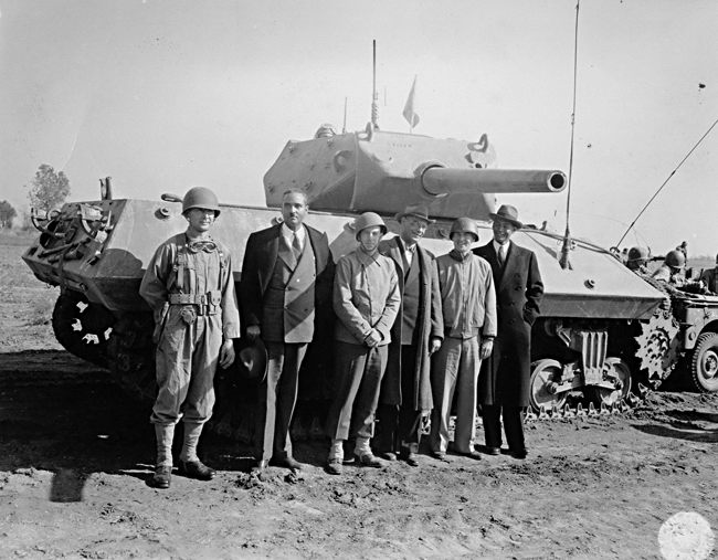 608th soldiers with Haitian Newsmen - Camp Atterbury 1943