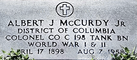 Albert J. McCurdy Jr grave Marker