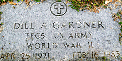 Dill A Gardner Grave marker