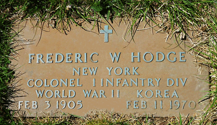 Frederic Hodge Grave Marker