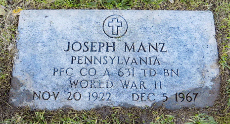 Joseph R. Manz Grave Marker