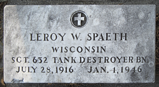 Leroy W. Spaeth grave marker