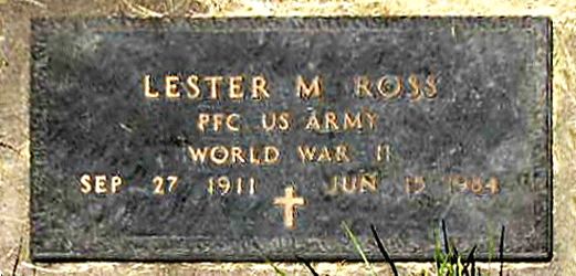 Lester M Ross Grave Marker