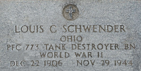 Louis C. Schwender grave marker