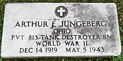 Arthur E. Jungeberg grave marker