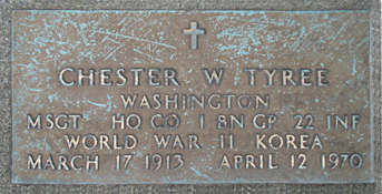 Chester W. Tyree grave marker